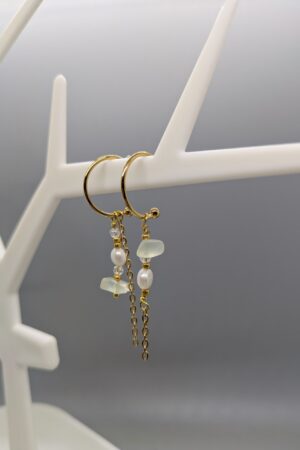 Gold hoops pearl